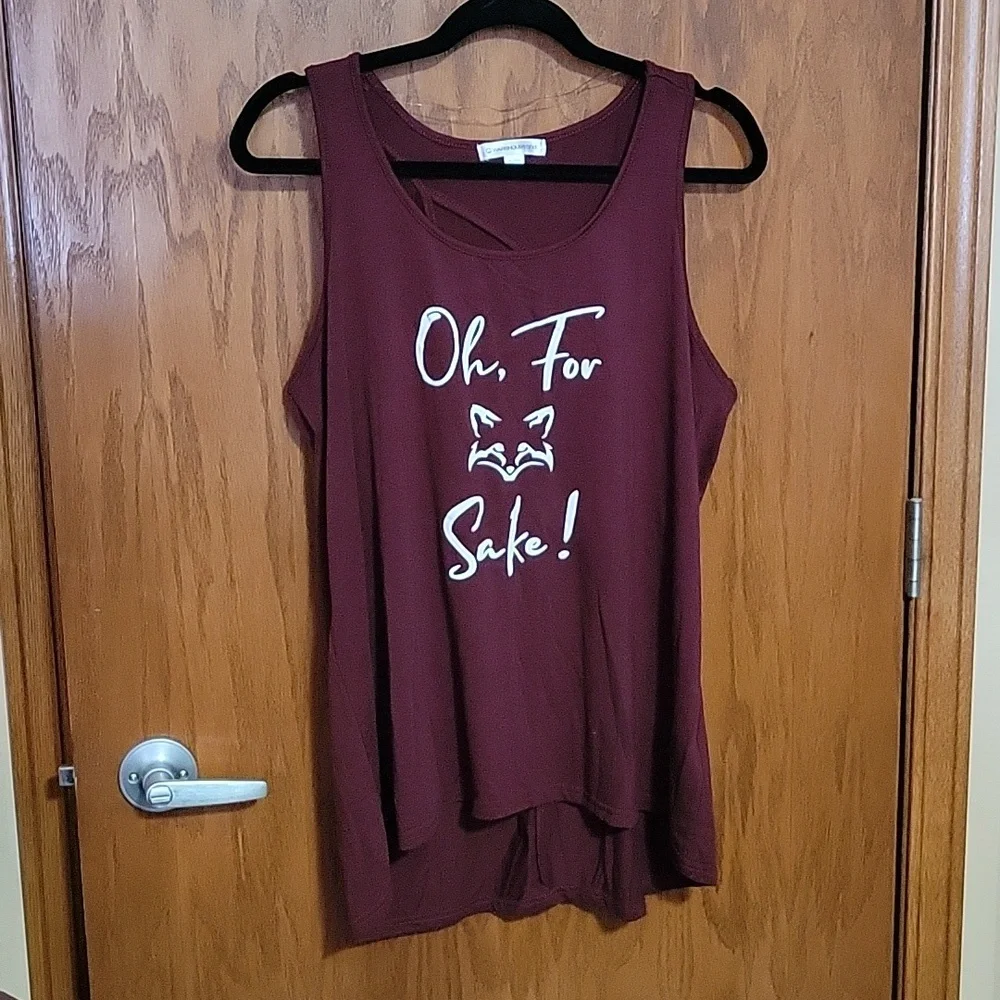 For Fox's Sake! Soft flowy keyhole tank top - Picture 1 of 5